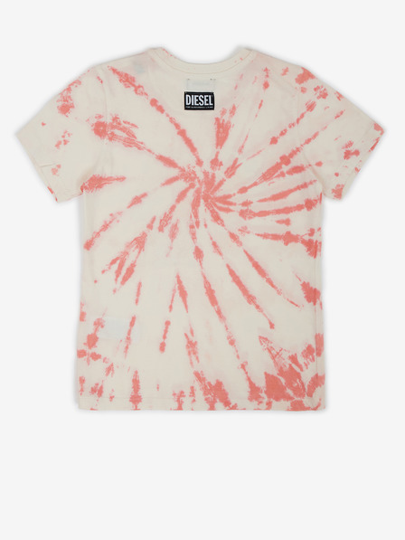 Diesel Rosa und cremefarbenes gemustertes Mädchen-T-Shirt Diesel