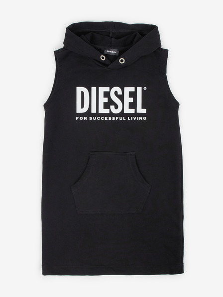 Diesel Schwarzes Mädchen-Kapuzenkleid Diesel