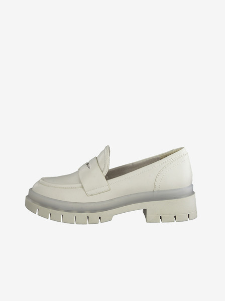 Tamaris Cremefarbene Leder-Slipper Tamaris