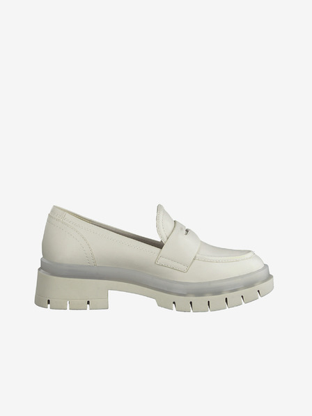 Tamaris Cremefarbene Leder-Slipper Tamaris