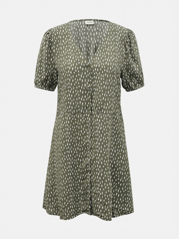 Jacqueline de Yong Grün gemustertes Kleid mit Knöpfen JDY Staar
