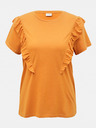 Jacqueline de Yong JDY Karen Orange gerafftes T-Shirt