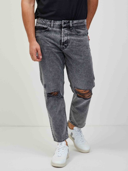 ONLY & SONS Graue, gerade geschnittene Jeans mit Ripped- und Distressed-Effekt ONLY & SONS Avi