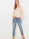 CAMAIEU Cremefarbener Pullover mit V-Ausschnitt CAMAIEU