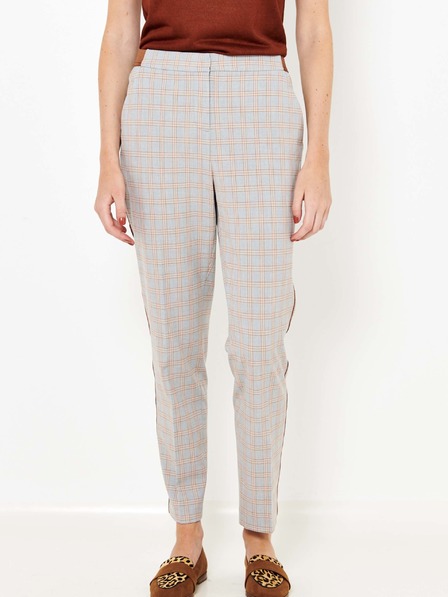CAMAIEU CAMAIEU Orange und grau karierte Hose