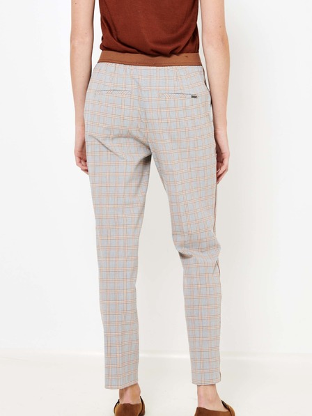 CAMAIEU CAMAIEU Orange und grau karierte Hose