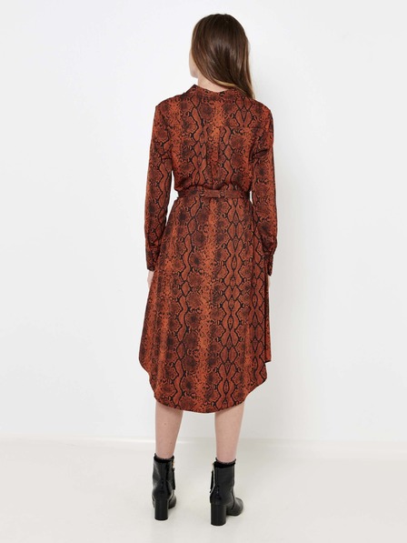 CAMAIEU Braun gemustertes Hemdkleid CAMAIEU