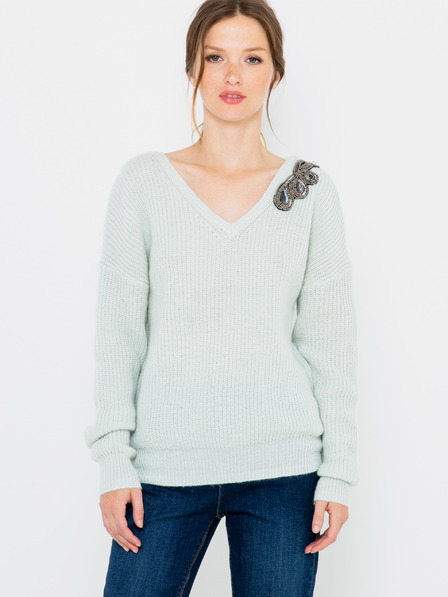 CAMAIEU Hellblauer Pullover aus Wollmischung CAMAIEU