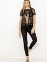 CAMAIEU Schwarze durchsichtige Bluse mit Blumenmuster CAMAIEU
