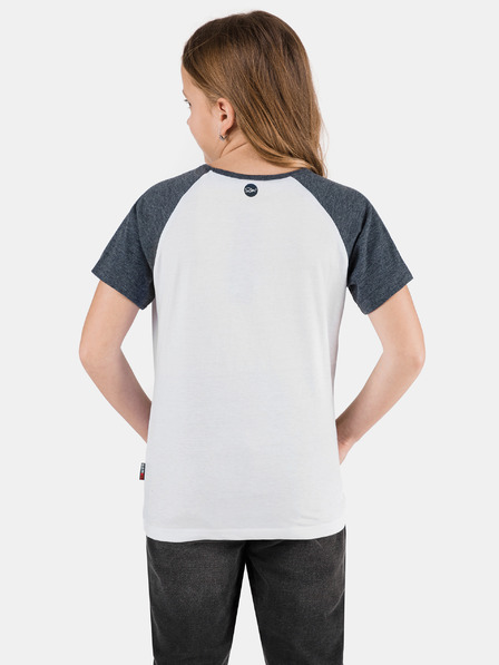 Sam 73 Blaues und weißes T-Shirt für Mädchen mit Aufdruck SAM 73