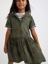 Desigual Khakifarbenes gemustertes Kleid für Mädchen Desigual Mickey Camo Flower