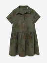 Desigual Khakifarbenes gemustertes Kleid für Mädchen Desigual Mickey Camo Flower