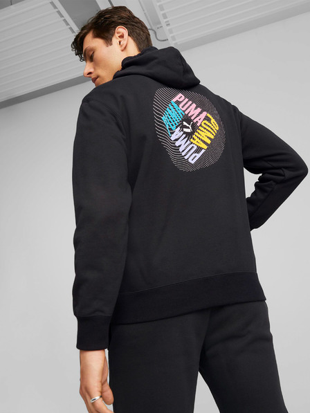Puma Schwarzer Puma-Kapuzenpullover für Männer
