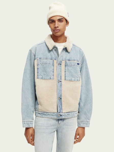Scotch & Soda Blaue Herren-Isolierjacke aus Jeansstoff Scotch & Soda