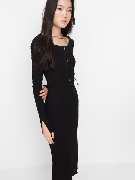 Trendyol Schwarzes Damen ärmelloses Midikleid Trendyol