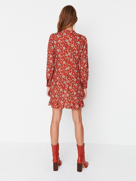 Trendyol Braunes Damen Kleid mit Blumenmuster Trendyol