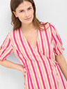 Orsay Rosa gestreiftes Leinen Wickelkleid ORSAY