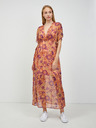 Orsay Orangefarbenes Maxikleid mit Blumenmuster ORSAY
