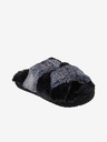 Skechers Graue und schwarze Skechers Hausschuhe für Frauen