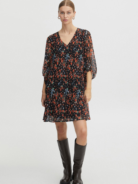 ICHI Schwarzes geblümtes Kleid ICHI