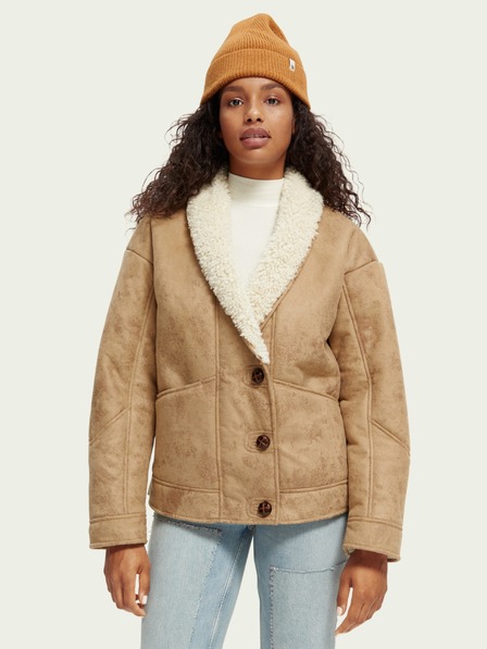 Scotch & Soda Hellbraune Damen-Winterjacke Scotch & Soda