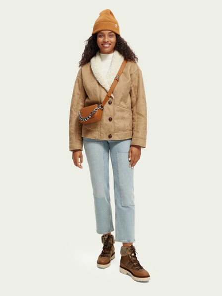 Scotch & Soda Hellbraune Damen-Winterjacke Scotch & Soda