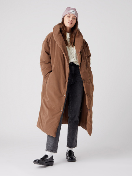 Wrangler Brauner Damen Wintermantel mit Kragen Wrangler