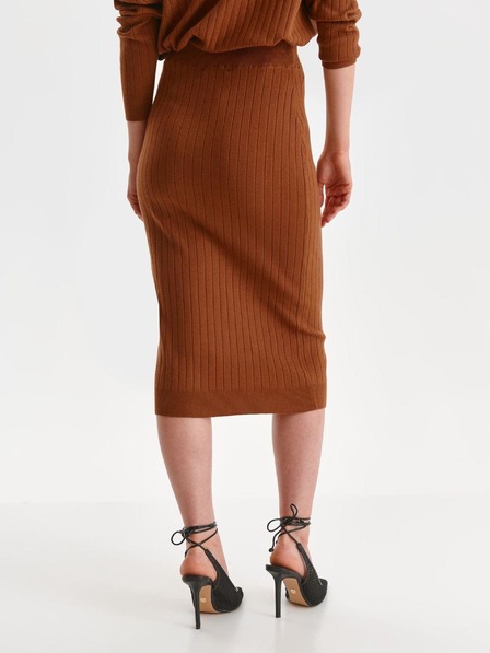 TOP SECRET Brauner Pullover mit Taschen Midirock TOP SECRET