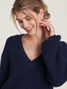 Tranquillo Dunkelblauer Damen-Rippenpullover Tranquillo