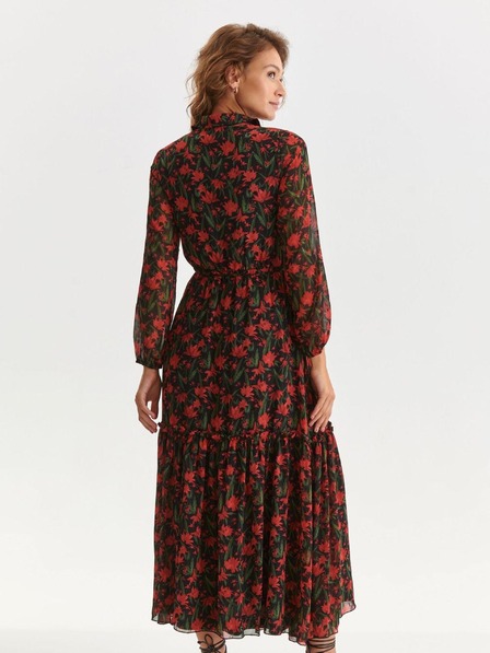TOP SECRET Rot-schwarzes Maxikleid mit Blumenmuster TOP SECRET