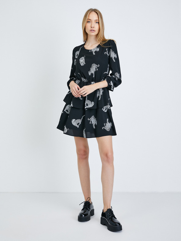 ONLY Schwarz gemustertes Kleid ONLY Tenna