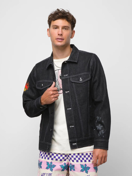 Vans Schwarze Unisex-Jeansjacke VANS Hellfire Club