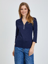 Orsay Dunkelblaues T-Shirt mit Dreiviertel Ärmeln ORSAY