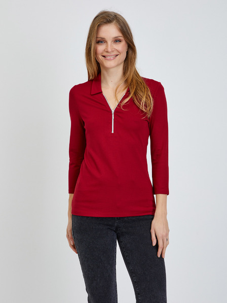 Orsay Rotes T-Shirt mit Dreiviertel Ärmeln ORSAY