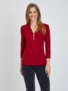 Orsay Rotes T-Shirt mit Dreiviertel Ärmeln ORSAY