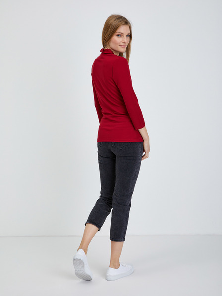 Orsay Rotes T-Shirt mit Dreiviertel Ärmeln ORSAY