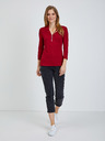 Orsay Rotes T-Shirt mit Dreiviertel Ärmeln ORSAY