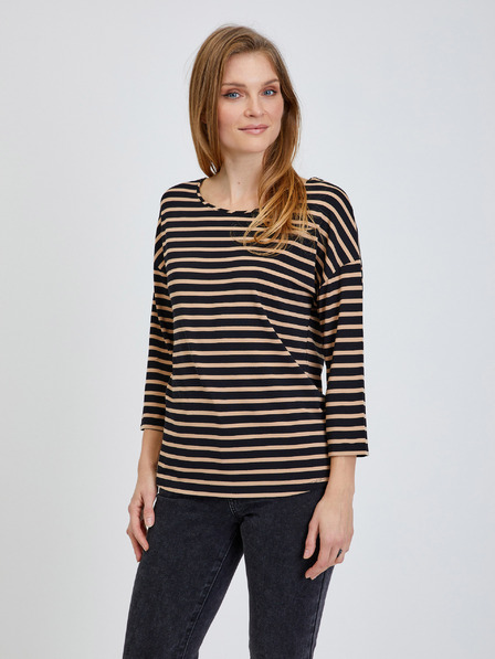 Orsay Schwarz-weiß gestreiftes T-Shirt mit 3/4-Ärmeln von ORSAY