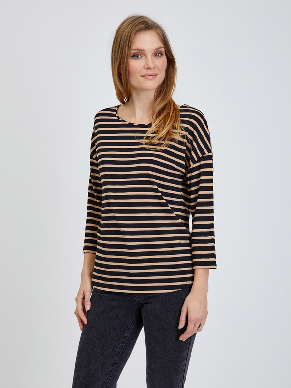 Orsay Schwarz-weiß gestreiftes T-Shirt mit 3/4-Ärmeln von ORSAY