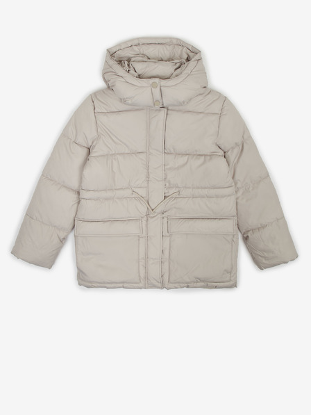 Tom Tailor Hellgraue Steppwinterjacke für Mädchen mit abnehmbarer Kapuze Tom Tailor