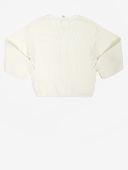 Tom Tailor Weißer Mädchen-Rippenpullover mit Schleifen Tom Tailor