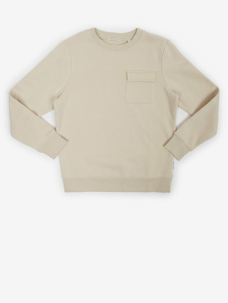 Tom Tailor Beigefarbenes Sweatshirt für Jungen mit Tasche Tom Tailor