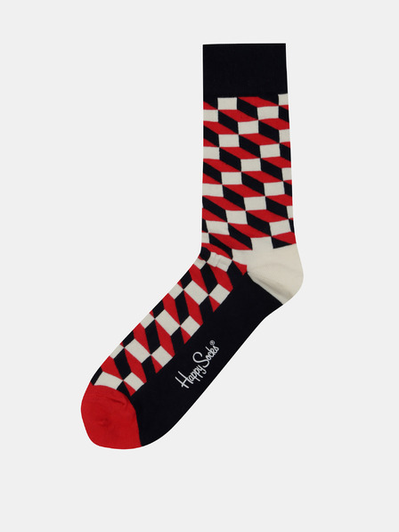 Happy Socks Schwarz und rot gemusterte Socken Happy Socks Filled Optic