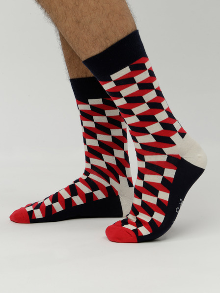Happy Socks Schwarz und rot gemusterte Socken Happy Socks Filled Optic