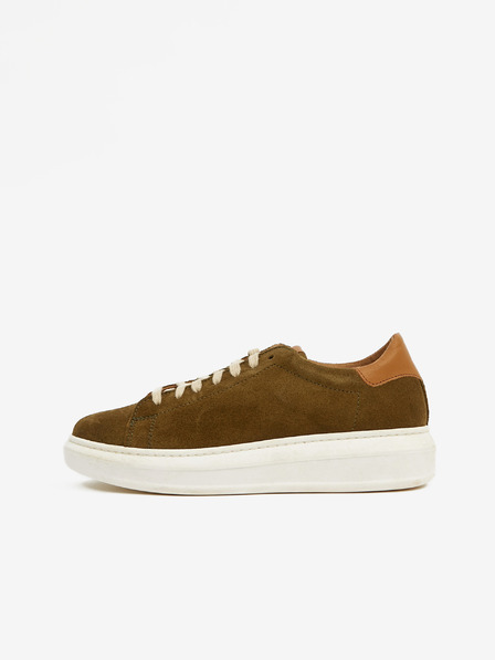 Ojju Khakifarbene Plateau-Sneakers aus Wildleder OJJU