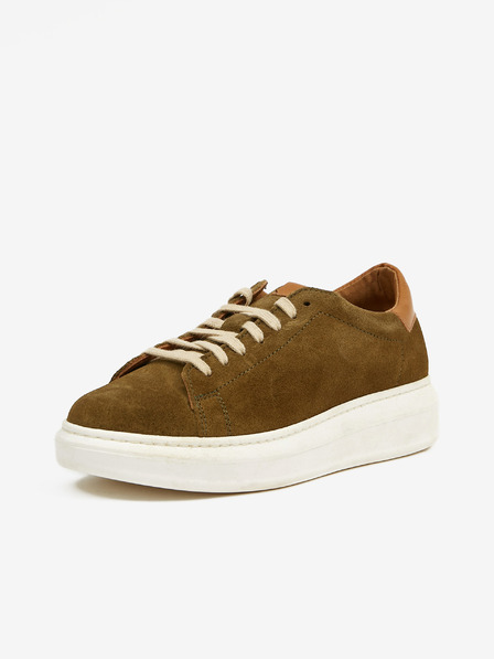 Ojju Khakifarbene Plateau-Sneakers aus Wildleder OJJU