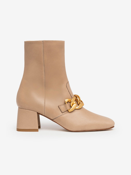 Nero Giardini Beigefarbene Stiefel mit Absatz aus Leder Nero Giardini