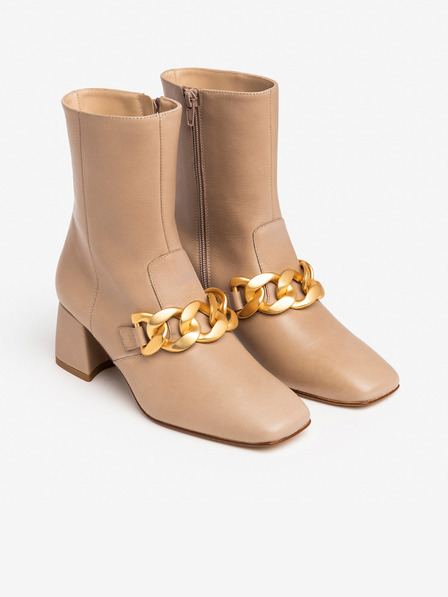 Nero Giardini Beigefarbene Stiefel mit Absatz aus Leder Nero Giardini