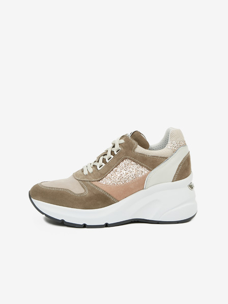 Nero Giardini Hellbraune Leder-Keilsneakers NeroGiardini