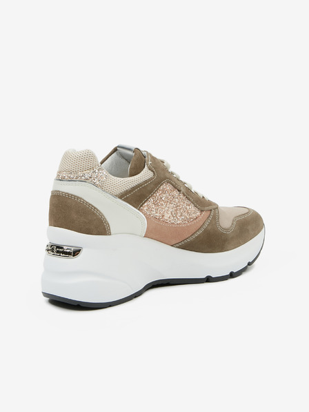 Nero Giardini Hellbraune Leder-Keilsneakers NeroGiardini